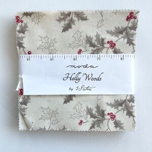 Moda Charm Pack Holly Woods by 3 Sisters OOP Christmas Patriotic Red Blue